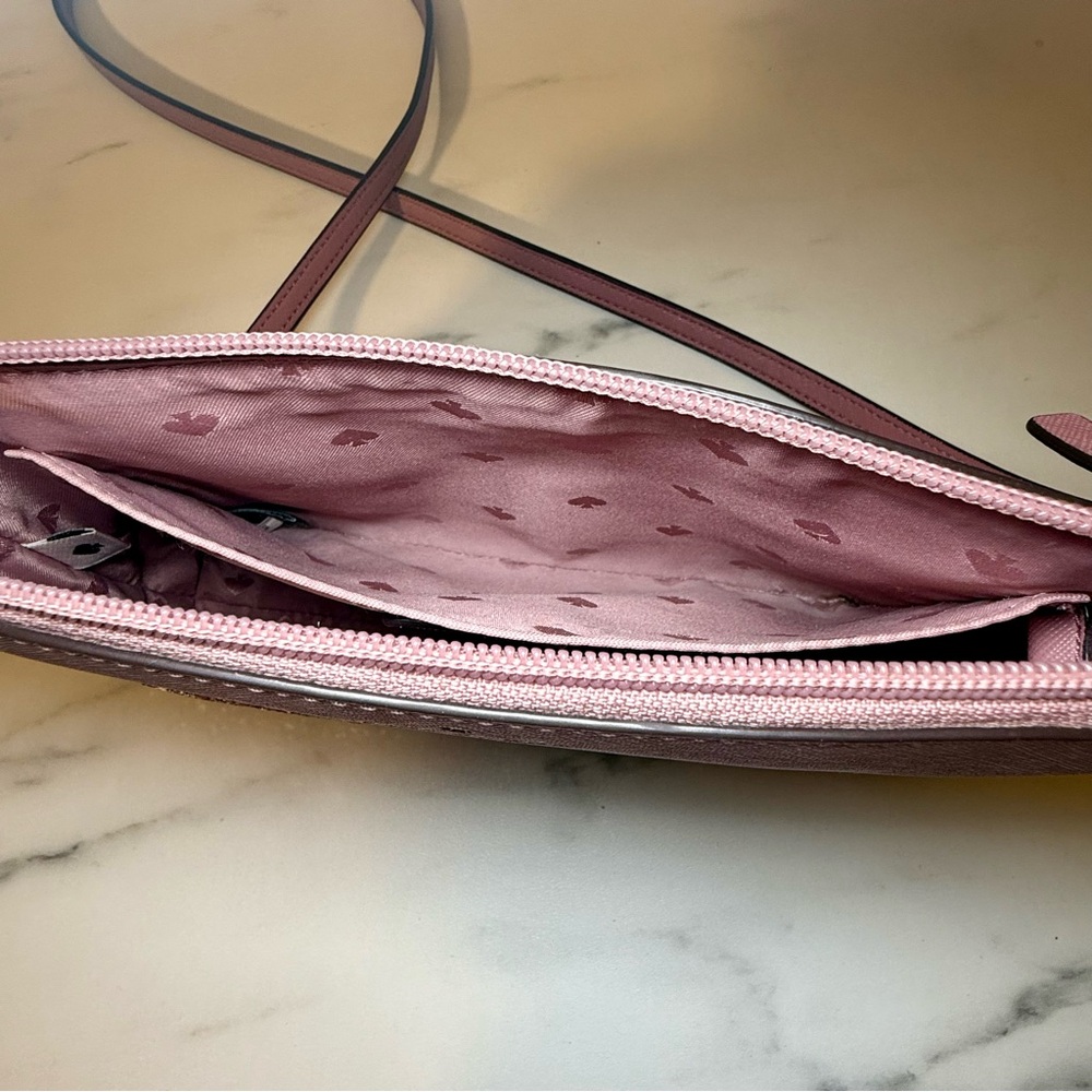 Kate Spade Greta Court Ramey Dusty Peony Glitter Crossbody - Picture 11 of 15